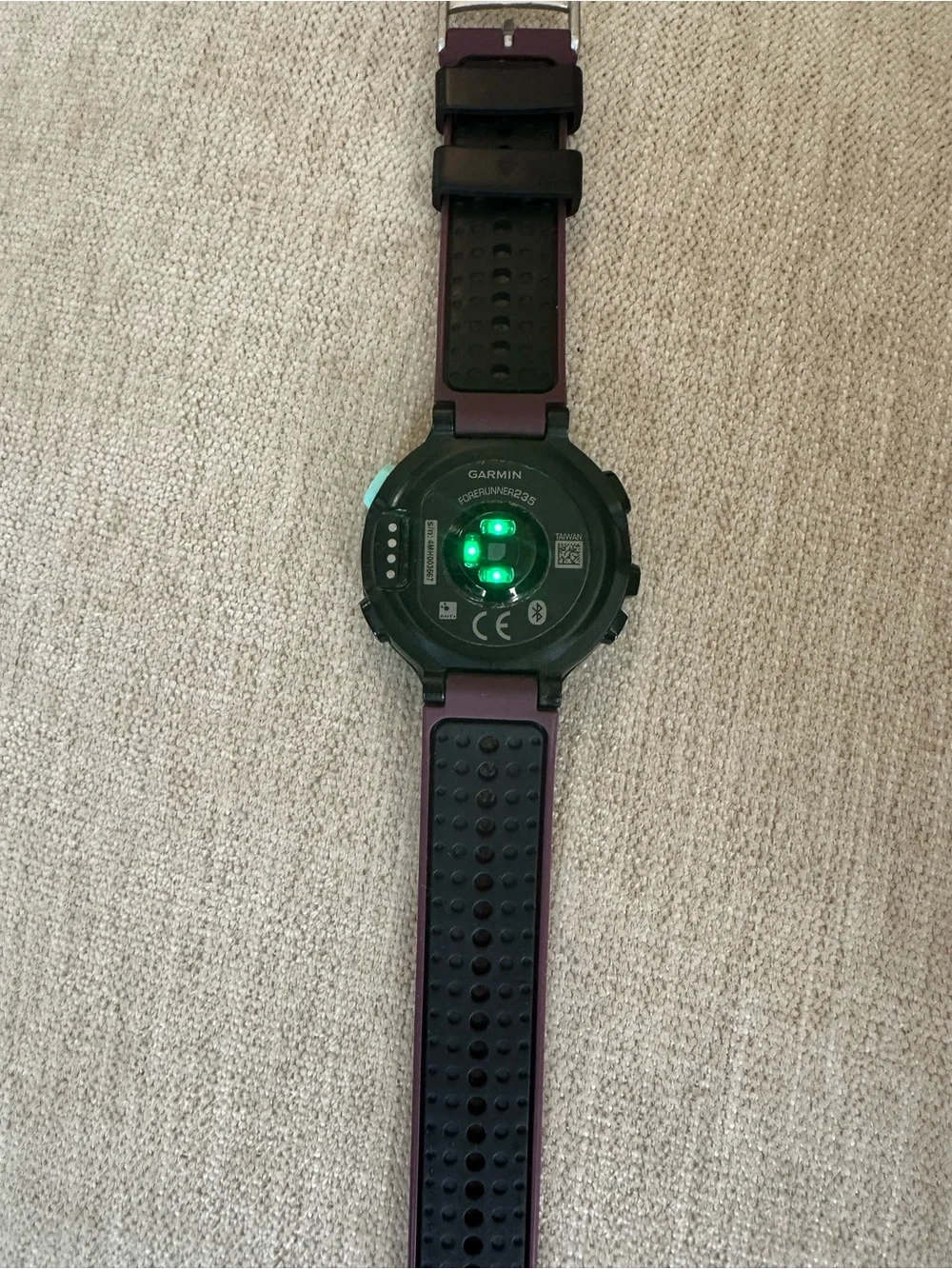garmin Forerunner Sport Watch with Deep Purple Perforated Band